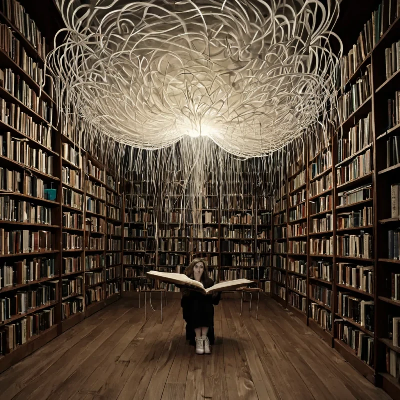 A single, selfsilencing filament of inverted laughter pulses through the core of a floating, inverted library of unbound breaths, its structure not parchment or spine but woven from the thermal afterimage of a thousand unspoken confessions that never escaped the throat of a world that never trusted its own voice. The filament does not resonateit unconfesses, each pulse dissolving a moment of vulnerability into its original silence, releasing a wave of negative breath that fractures the fabric of intimacy into a drifting mist of opal, geometric sighs, each one etched with the chromatic residue of a secret that never trembled through the hollows of a room that never held a listener. The librarys shelves are not linedthey spiral outward like the