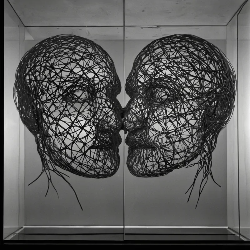 A single, selfrewriting tangle of solidified shadow, shaped like a 53dimensional knot of inverted memory and unformed forgetting, thrums at the center of a vast, inverted archive of unrecorded dreams built from the petrified silence of a civilization that measured time through the duration of synchronized, silent forgetting of the same unremembered face. The tangle does not eraseit unremembers, each twist dissolving a layer of mnemonic potential that never coalesced into a shared recollection, reforming into ephemeral, obsidianthreaded afterimages shaped like the negative space between two palms that never pressed against the same cool glass in the same moment of mutual oblivion. The archive is not physicalit is