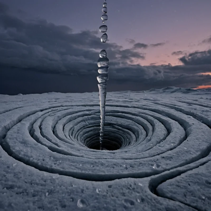 A single, selfigniting filament of solidified twilight, shaped like a 23dimensional spiral of inverted longing and unformed departure, drifts through the center of a vast, inverted sky of petrified raineach droplet carved from the frozen tears of a civilization that measured grief not by sorrow, but by the duration of synchronized, breathless silences held just before the first farewell was ever whispered in a world where distance was never allowed to be bridged. The filament does not burnit unleaves, each twist shedding a layer of emotional residue that never coalesced into a shared goodbye, reforming into ephemeral, amethystveined afterimages shaped like the negative space between two hands that never parted in