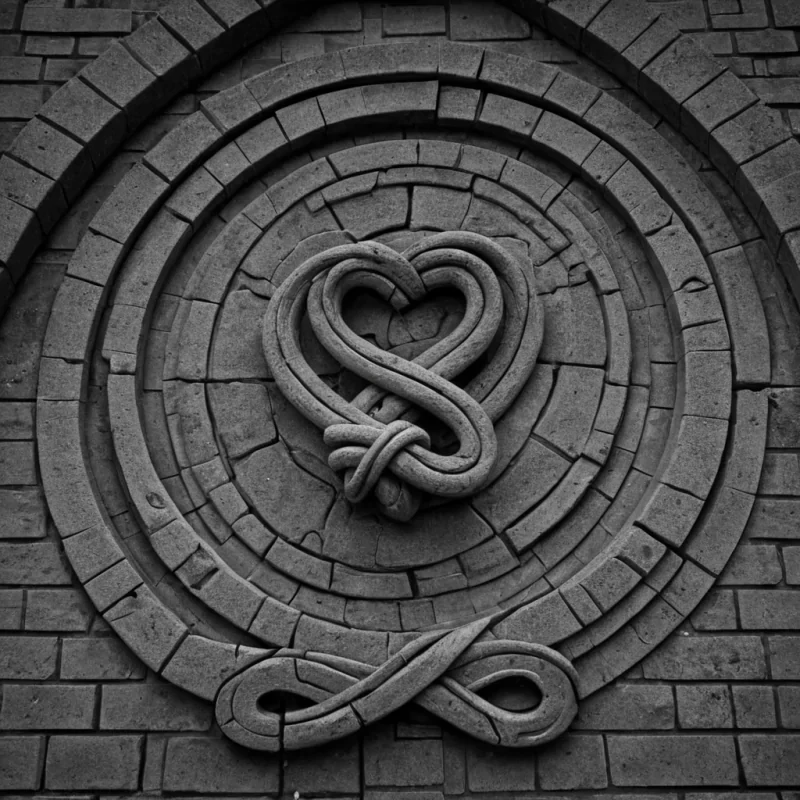 A single, selfilluminating knot of woven shadow, shaped like a 3dimensional tangle of inverted patience and unformed waiting, rests at the center of a vast, inverted clocktower made of solidified midnighteach gear carved from the silence between heartbeats that never occurred in a world where time was measured not by seconds, but by the duration of synchronized, breathless anticipation held just before the first door was ever opened in a house that never stood. The knot does not glowit unwaits, each twist shedding a layer of temporal potential that never coalesced into a shared arrival, reforming into ephemeral, onyxthreaded afterimages shaped like the negative space between two hands that never turned the same key