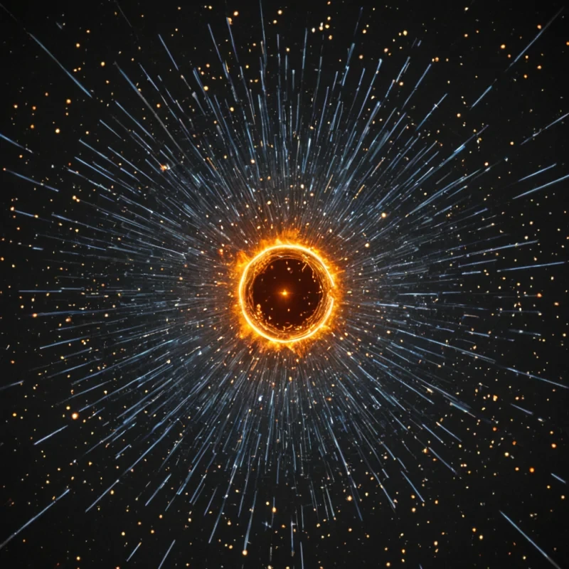A single, selfilluminating cluster of inverted light, shaped like a 689dimensional constellation of unformed photons and reversed luminescence, pulses at the center of a vast, inverted void of solidified darknesseach star forged from the exact moment between a flame igniting and its refusal to burn, a lens focusing and its sudden collapse into nonrefractive glass, a bulb flickering and dissolving into pure, uncharged shadow. The cluster does not shineit unshines, each trembling node shedding a layer of radiative potential that never coalesced into a shared glow, reforming into ephemeral, citrineveined afterimages shaped like the negative space between two eyes that never saw the sun.