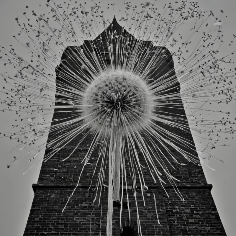 A single, selferoding filament of compressed dandelion static pulses through the core of a floating, inverted clocktower made entirely of frozen midsneezeits structure not brick or gear but woven from the thermal afterimage of a thousand unlaughed coughs that never escaped the throat of a world that never cleared its sinuses. The filament does not decayit unsneezes, each pulse dissolving a moment of pressure into its original stillness, releasing a wave of negative expulsion that fractures the fabric of respiratory rhythm into a drifting mist of pale yellow, geometric pollenspores, each one etched with the chromatic residue of a name that never echoed through the hollows of a nose that never twitched