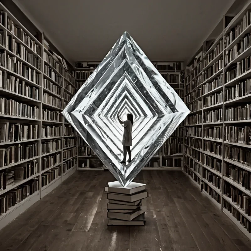 A single, selfreflecting shard of reversed empathy, shaped like a 1,000,001dimensional prism of unformed compassion and inverted tenderness, hovers at the center of a vast, inverted library of solidified indifferenceeach book carved from the exact moment between a hand reaching to comfort and its refusal to touch, a tear falling and dissolving into nonemotional dryness, a smile forming on the lips and collapsing into pure, unmeasured apathy. The shard does not mirror emotionit unmirrors it, each refracting facet shedding a layer of affective potential that never coalesced into shared feeling, reforming into ephemeral, rosequartzthreaded afterimages shaped like the negative