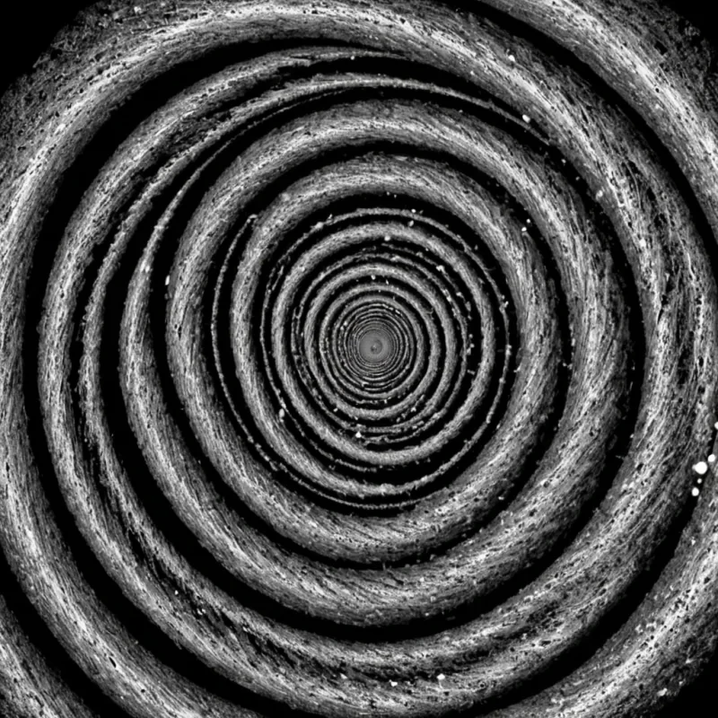 A single, selfilluminating spiral of woven quantum foam and solidified static drifts through the hollow core of a collapsed galaxy, its structure not fixed but perpetually rewriting itself in realtime, each twist forming the shape of a forgotten melody from a language that only black holes can sing. The spiral does not rotateit unfolds, revealing layers of compressed data not from the past, but from the future, each layer etched with the faint, ghostly script of decisions that have not yet been made. The surrounding void is not emptyit is a dense, shimmering medium of inverted gravity, where light bends backward and time flows in reverse, causing the spiral to emit not light, but sound a low, harmonic hum