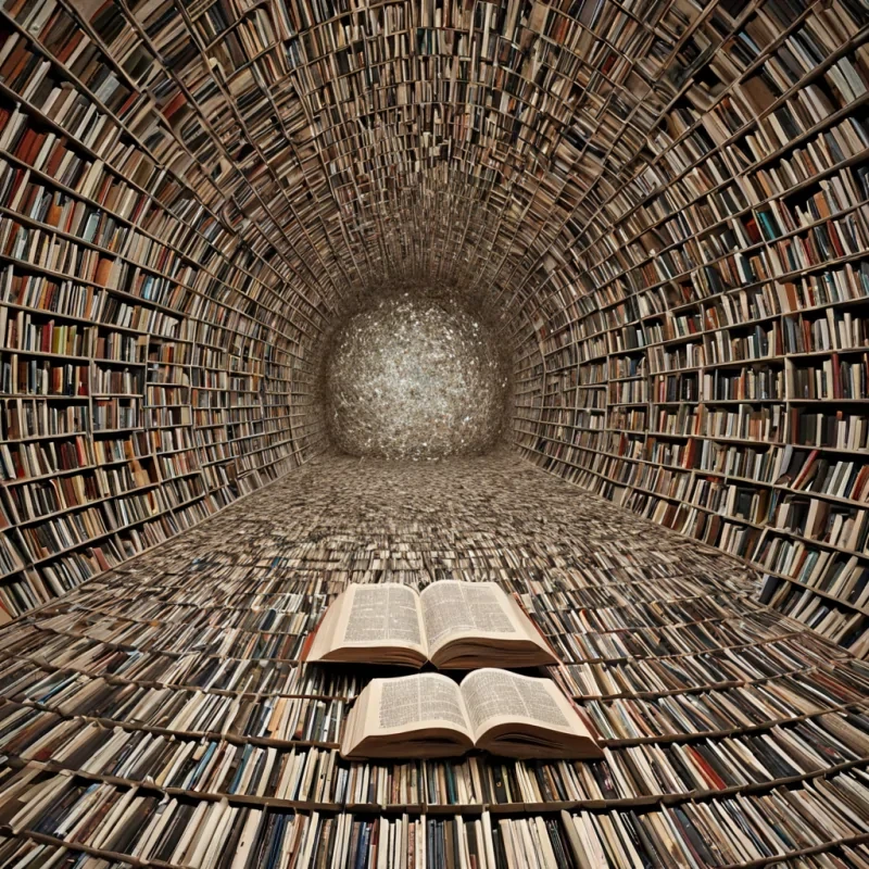 A single, selffragmenting mosaic of reversed silence, shaped like a 9,876dimensional tessellation of unformed stillness and inverted resonance, drifts through the hollow core of a vast, inverted library of solidified sound. Each tile is spun from the exact moment between a book being opened and its refusal to turn, a whisper forming in the air and dissolving into nonecho, a heartbeat syncing with the rhythm of a forgotten chapter and collapsing into pure, unmeasured nonnarrative. The mosaic does not contain silenceit uncontains it, each fractured edge shedding a layer of auditory potential that never coalesced into story, meaning, or the weight of being read. As it drifts backward through the