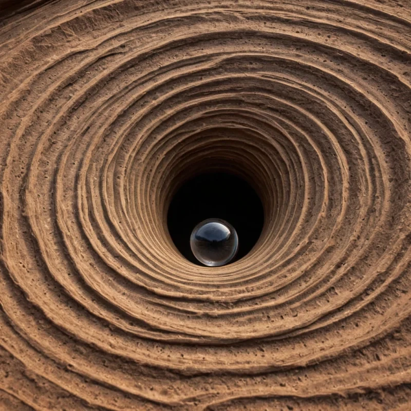 A single, selfilluminating droplet of solidified wind, shaped like a spiraling, hyperdimensional vortex of reversed atmospheric pressure, hovers at the center of a vast, inverted canyon carved from the compressed, unspoken breaths of a civilization that communicated through the duration of synchronized, silent exhalation into the same unbreathed void. The droplet does not evaporateit unbreathes, each ripple dissolving a layer of air that never coalesced into a shared breath, reforming into ephemeral, topazveined afterimages shaped like the negative space between two nostrils that never aligned in the same moment of mutual suspension. The canyon is not geologicalit is a stratified expanse of