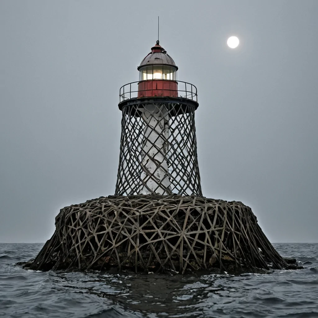 A single, selfsustaining lattice of solidified wind pulses through the center of a floating, inverted lighthouse built from the fused remnants of a thousand unlit lanterns that never cast a beam, its structure not stone or steel but woven from the thermal inertia of a single, unspoken lullaby sung into the void. The lattice does not vibrateit breathes, expanding and contracting with each tide of the planets forgotten tectonic song, absorbing the ambient resonance of a world that forgot how to listen. The lighthouses beacon is not lightit is a hollowedout sphere of petrified silence, its surface etched with the chromatic afterimage of a voice that never carried across the waves, its core filled