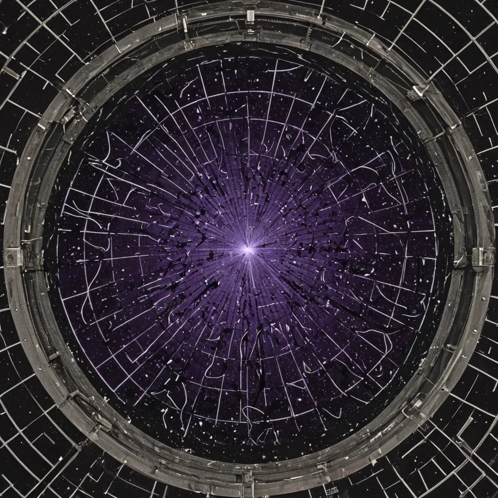 A single, selfquantizing droplet of condensed silence hangs suspended in the center of a vast, inverted observatory built from the fused remains of a thousand telescopes that never pointed at the sky, its surface not liquid but a shifting mosaic of solidified nonobservation, each facet etched with the thermal afterimage of a star that never formed. The droplet does not fallit unfalls, each pulse retracting a millennium of cosmic absence into its core, condensing into a dense, amethyst void that hums with the quantum resonance of a universe that chose not to exist. The observatorys dome is not glassit is a layered lattice of petrified darkness, each cell inscribed with the chromatic residue of a