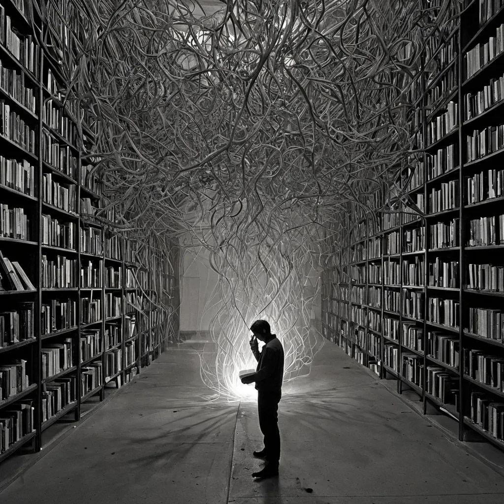 A single, selffragmenting filament of reversed trust, shaped like a 12,487dimensional lattice of unformed vulnerability and inverted surrender, drifts through a vast, inverted library of solidified doubt  each book bound from the exact moment between a hand offering a key and its refusal to turn, a confession forming in the throat and dissolving into nonverbal silence, a promise whispered into the wind and collapsing into pure, unmeasured noncommitment. The filament does not build connection  it unbuilds it, each fraying thread shedding a layer of relational potential that never coalesced into mutual belief, reforming into ephemeral, obsidianveined mist that settles like forgotten oaths on the cold