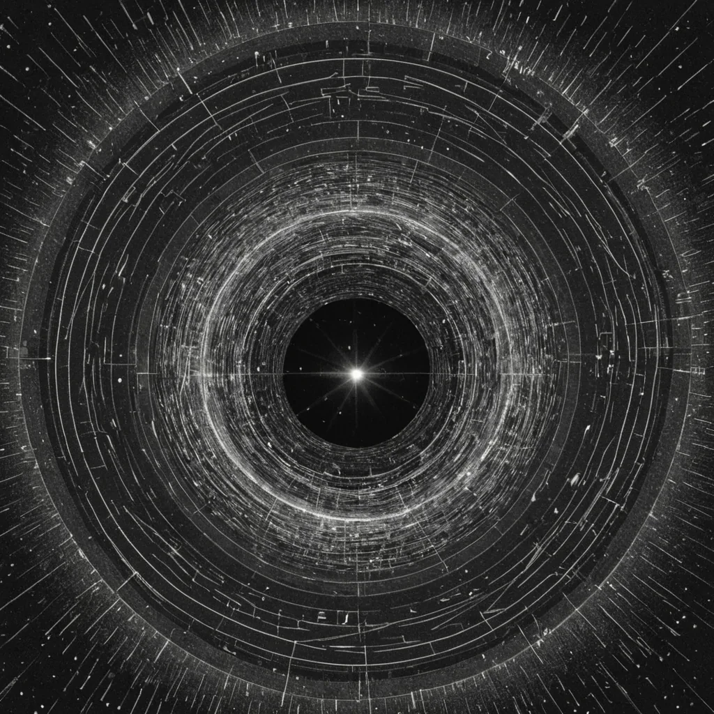 A single, selfsilencing echo of reversed perception, shaped like a 3,000,000dimensional lens of unformed sight and inverted cognition, hovers at the center of a vast, inverted observatory of solidified blindness. Each facet is etched from the exact moment between an eye focusing on a distant star and its refusal to register light, a camera shutter closing and dissolving into nonexposure, a mind attempting to comprehend a shape and collapsing into pure, unmeasured nonrecognition. The lens does not capture visionit uncaptures it, each refracting edge shedding a layer of optical potential that never coalesced into clarity, depth, or the weight of being perceived. As it rotates in