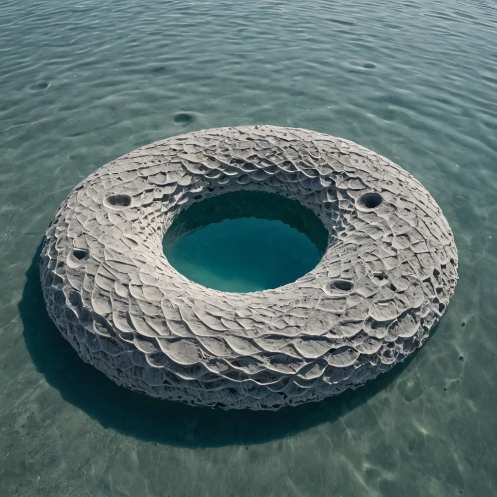 A single, selfreflecting pool of solidified moonlight, shaped like a 23dimensional torus woven from reversed chronons and unformed silence, floats at the center of a vast, inverted lagoon composed entirely of petrified breath and suspended moments of unshared dreams. The pool does not mirrorit unsees, each ripple dissolving a layer of perceptual potential that never coalesced into a shared vision, reforming into ephemeral, silverthreaded afterimages shaped like the negative space between two eyelids that never opened in the same moment of mutual awakening. The lagoon is not aquaticit is a stratified expanse of compressed imagination, each wave a fossilized thought held just before the first dream was