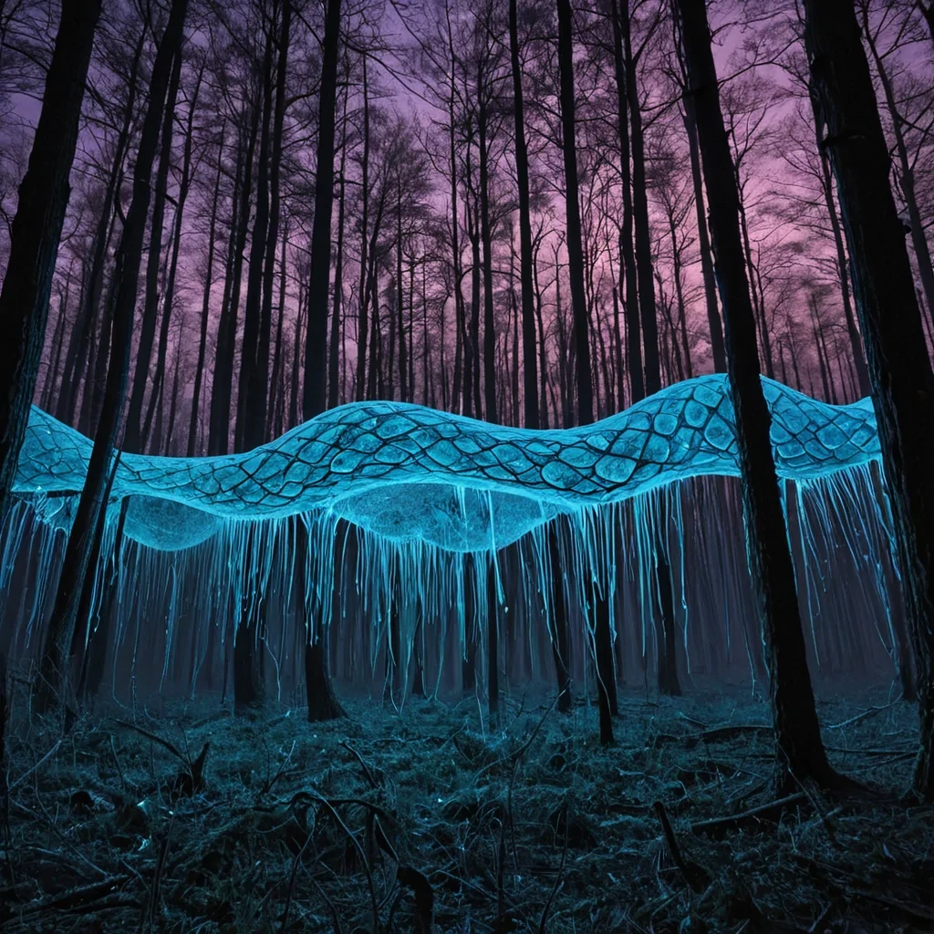 A single, selfgenerating lattice of bioluminescent silence expands from the core of a floating, inverted forest of crystallized wind, its structure not wood or leaf but grown from the solidified resonance of a thousand unspoken lullabies that never soothed a sleeping world. The lattice does not growit breathes, each pulse exhaling a wave of negative entropy that dissolves the fabric of motion into a mist of iridescent, dormant dreams, each one glowing with the chromatic echo of a lullaby that never reached the ear of a child. The forests trees are not rootedthey hover in reverse gravity, their trunks carved from the thermal residue of forgotten breaths, their canopies composed of frozen soundwaves