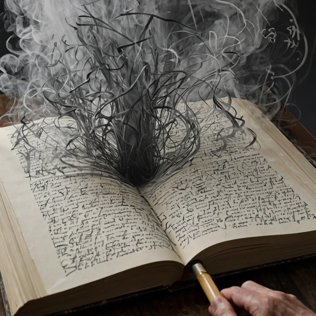 A single, selfrewriting filament of inverted ink pulses through the core of a floating, inverted library of unopened letters, its structure not parchment or seal but woven from the thermal afterimage of a thousand unmailed confessions that never left the hands of a world that never trusted its own pen. The filament does not writeit unwrites, each pulse dissolving a moment of intent into its original blankness, releasing a wave of negative script that fractures the fabric of communication into a drifting mist of charcoal, geometric signatures, each one etched with the chromatic residue of a name that never trembled across the surface of a page that never bore a message. The librarys shelves are not arrangedthey spiral outward like the memory of a